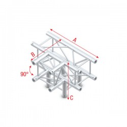 Milos Pro-30 Square F Truss - T-Cross + Down 4-way - 71 cm