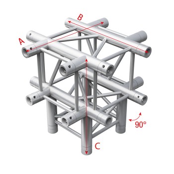 Milos Pro-30 Truss quadrato F Cross + Down 5 vie 50 cm QCF51sp