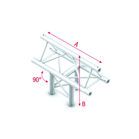 Milos Pro-30 Triangle F Truss T-Cross verticale 3 vie apice verso lalto 50 cm