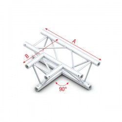 Milos Pro-30 Triangle G Truss - T-Cross horizontal - 3-way - apex down - 71 cm