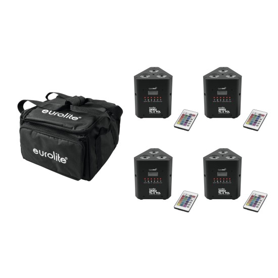 EUROLITE Set 4x AKKU TL-3 QuickDMX + Soft Bag