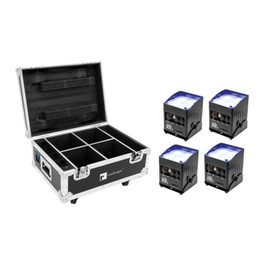 EUROLITE Set 4x AKKU IP UP-4 QCL Spot QuickDMX + Case with charging function