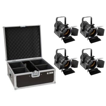 EUROLITE Set 4x AKKU THA-20PC TRC Theater Spot bk + Case