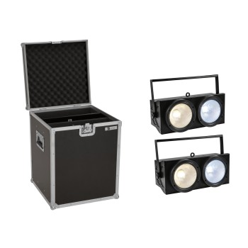 EUROLITE Set 2x Audience Blinder 2x100W LED COB CW/WW + Case