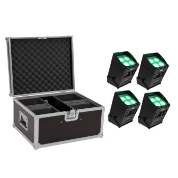 EUROLITE Set 4x AKKU IP UP-4 Entry QCL Spot QuickDMX + Case