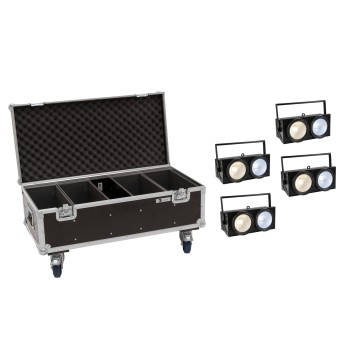 EUROLITE 4x Audience Blinder 2x100W LED COB CW/WW + Case