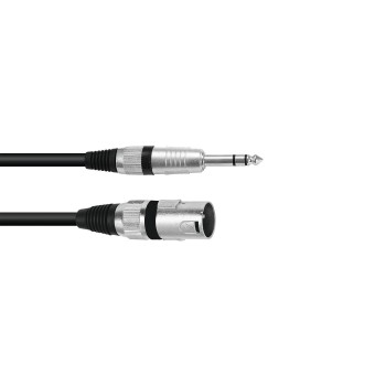 OMNITRONIC Adapter Cable XLR(M)/Jack stereo 0.2m bk