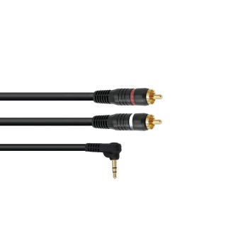 OMNITRONIC Adaptercable 3.5 Jack 90°/2xRCA 0,5m bk