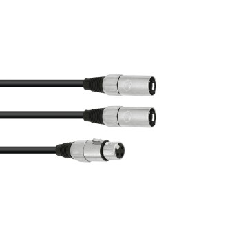 OMNITRONIC Adapter Cable XLR(F)/2xXLR(M) 1m bk