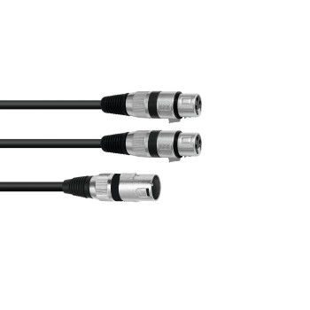 OMNITRONIC Adapter Cable XLR(M)/2xXLR(F) 1.5m bk